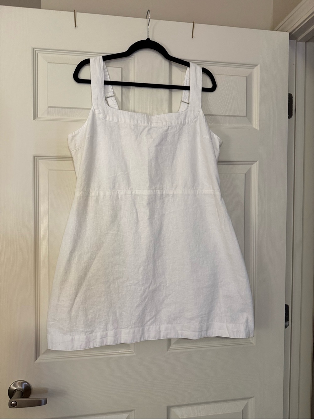 Abercrombie & Fitch White Smocked Dress with Zip Detail